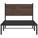 Metal Bed Frame without Mattress Brown Oak 100x200 cm 4007760