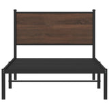 Metal Bed Frame without Mattress Brown Oak 100x200 cm 4007760