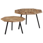 ZNTS 2 Piece Coffee Table Set Hexagon Reclaimed Teak 246097