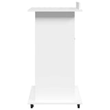 Lectern with Wheels & Drawer White 55x55x107 cm Engineered Wood 848024