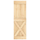 Sliding Door Natural and Black 70 x 210 cm Solid Pine Wood 3444979