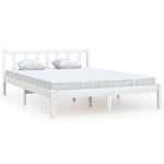 810078 Bed Frame without Mattress White Solid Wood 120x200 cm