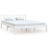 810078 Bed Frame without Mattress White Solid Wood 120x200 cm