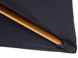 2 x 3m Wooden Garden Parasol Umbrella Outdoor Sun Shade Canopy, Black T3398P310370