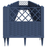 Garden Planter with Pegs Blue Grey 363.5x43.5x43.5 cm PP 368029