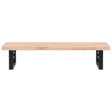 Basin Shelf Wall Mounted Steel and Solid Wood Beech 3302353