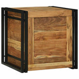 Storage Box Brown and Black 50 x 50 x 50 cm Solid Acacia Wood 4016744