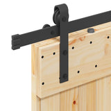 Sliding Door with Hardware Set 70x210 cm Solid Wood Pine 3332658