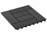 Decking Tile 11 pcs Black 30 x 30 cm WPC 42046671