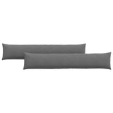 Sofa Pillows 2 pcs Dark Grey 200 x 40 cm Fabric 42013899