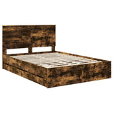 Bed Frame with Drawer Smoked Oak 160 x 200 cm Engineer Wood 3409444