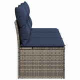 Garden Sofa with Cushion 7 pcs Grey and beige Poly rattan 366166
