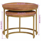 Nesting Coffee Tables 2 pcs Solid Mango Wood and Steel 4104645
