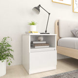 Bed Cabinet Set of 2 White Engineered wood Medium Bed Cabinet 806158