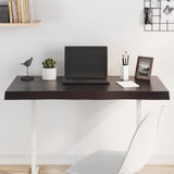 Table Top Dark Brown 100x40x cm Treated Solid Wood Live Edge 364015