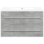ZNTS 2 Piece Bathroom Furniture Set Concrete Grey Engineered Wood 3324921