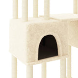 Cat Tree with Sisal Scratching Posts Cream 199 cm 172079