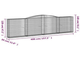 Arched Gabion Baskets 5 pcs 400x30x120/140 cm Galvanised Iron 3146882