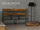Rustic Chest of Five Fabric Drawers - Rustic Brown T3398P330512