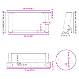 Coffee Table Legs U-Shaped 2 pcs Anthracite 70x cm Steel 4012754