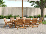 9-Piece Garden Dining Set 9 pcs Natural Solid Acacia Wood 3434628