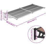Door Canopy Black 239x90 cm Polycarbonate 153700