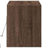 TV Wall Cabinet with LED Lights Brown Oak 100x31x35 cm 852368
