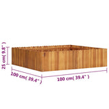 45922 Garden Raised Bed 100x100x25 cm Solid Acacia Wood