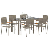 Garden Dining Set 7 pcs Grey Poly Rattan 3365394