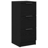 Sideboard with Drawer Black Oak 30 x 30 x 70 cm Engineered Wood 862774