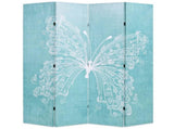 Folding Room Divider 160x170 cm Butterfly Blue 245886
