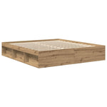 Bed Frame without Mattress Artisan Oak 200x200cm Engineered Wood 3328870