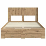 Bed Frame with Storage and Headboard Artisan Oak 120 x 190 cm 3414498
