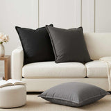 Throw Pillow 2 pcs HOUTEN Light Grey 80 x 80 cm Faux Linen 936556