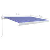 Manual Cassette Awning 400x300 cm Blue and White 3052674