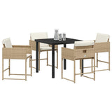 Garden Dining Set 5 pcs Beige Poly Rattan 3380729