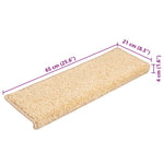Stair Mats 10 pcs 65x21x4 cm Cream Rectangular Edge 149823