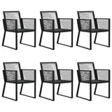 7 Piece Outdoor Dining Set PVC Rattan Black 3060217