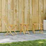 Bistro Set Natural Bamboo Bamboo Compact Foldable Bistro Set 3278533