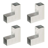 Post Connectors 4 pcs L Shape Galvanised Metal 71x71 mm 145454