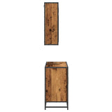 Bathroom Furniture Set with Door 2 pcs Old Wood Engineered Wood 3402402