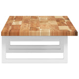 Basin Shelf Wall Mounted Steel and Solid Wood Acacia 3302728