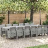 Garden Dining Set 13 pcs Light Grey Polt rattan 3378787