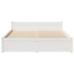 ZNTS Bed Frame without Mattress White 140x190 cm Solid Wood Pine 3301681