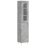 Highboard Concrete Grey 34.5x34x180 cm Engineered Wood 3199229