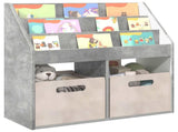 Kids Bookshelf with Storage Concrete Grey 72.5 x 29.5 x 69 cm 892382