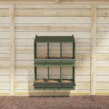 Chicken Nesting Box with 6 Compartments Olive Green Metal 864351