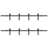 Sliding Door Hardware Kit 400 cm Steel Black 3295796