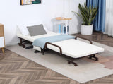 Folding Bed with Mattress, Single Guest Bed, Portable Fold Bed with Adjustable Backrest, Metal Frame T3398P329587