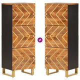 Highboard Brown and Black 40x33.5x110 cm Solid Wood Mango 356812